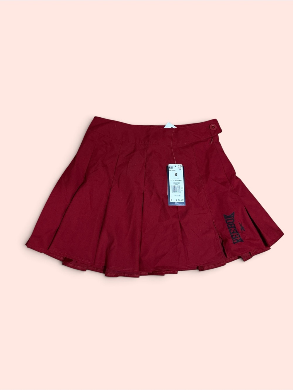 NWT Reebok Cl Tennis Skirt in a dark red or maroon shade Size S